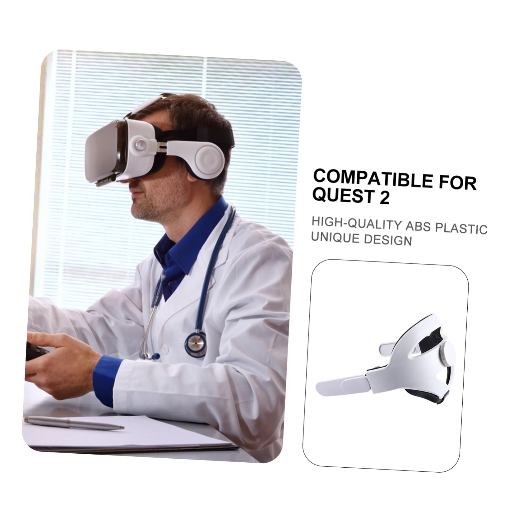 VILLCASE Fascia per Visore Vr Compatibile con Dispositivo Regolabile Cinghia Cuscinetto per Testa Morbida Realizzata in Abs di Facile da Installare e Rimuovere