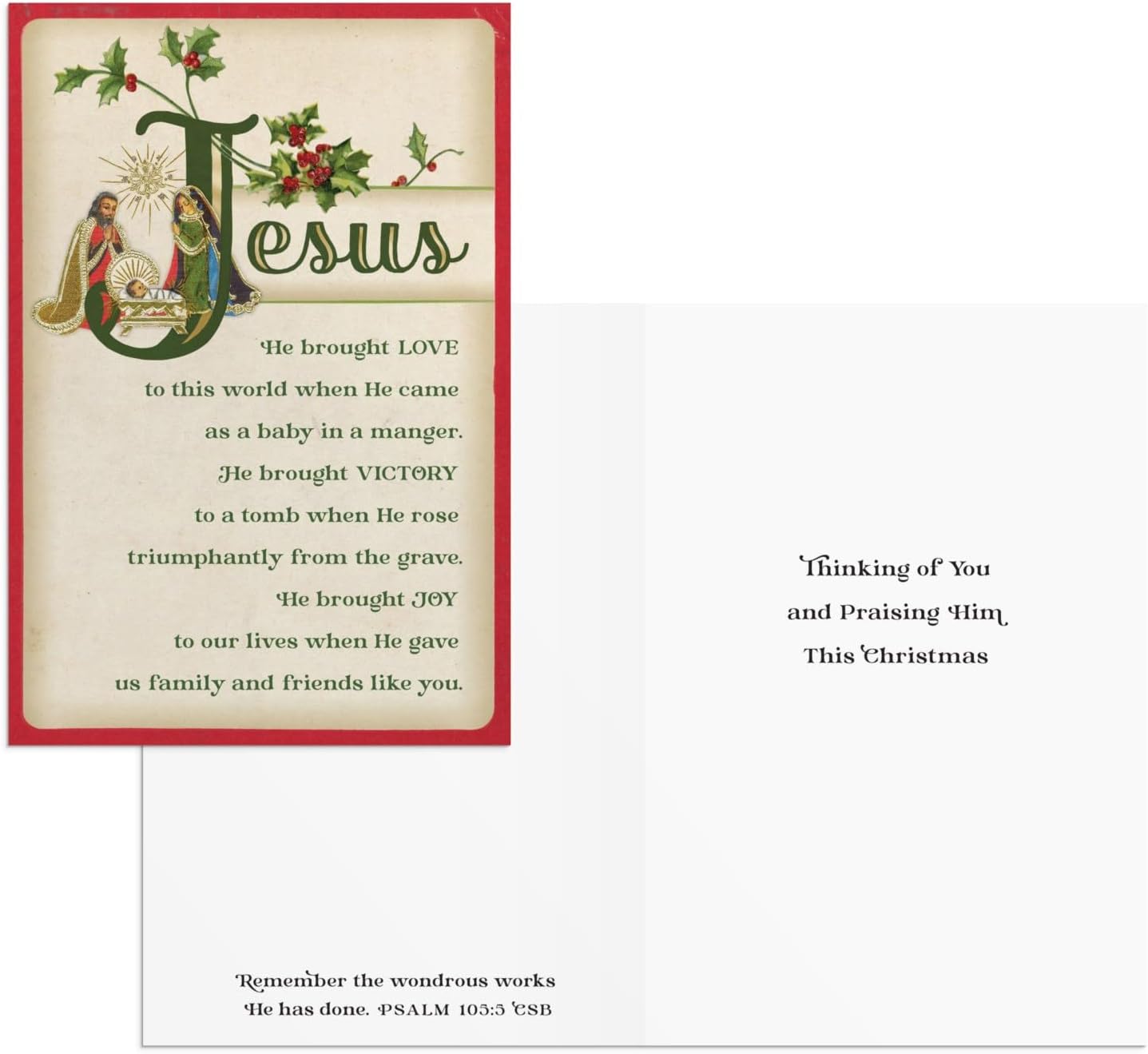 DaySpring - Vintage Christmas Blessings Value Box: Inspirational Christmas Cards with Scripture - 8 Each of 6 Designs - 48 Christmas Boxed Cards and Envelopes - Image 4
