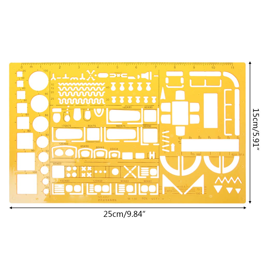 DIIOOMIEEU 1:50 Tailor Scale Math Architecture Engineer Ruler Drawing Drafting Template New - Image 4