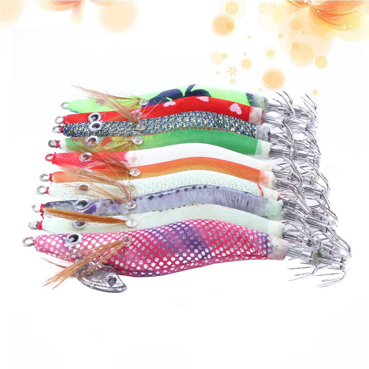 FOMIYES Amo da Pesca Simulato Crostaceo Cefalopode, 10 Pezzi, Plastica