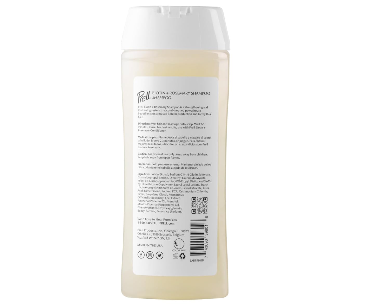 Prell Biotin + Rosemary Strengthens & Thickens Color Safe Shampoo for Fine, Damaged Hair 13.5 fl.oz - Image 2