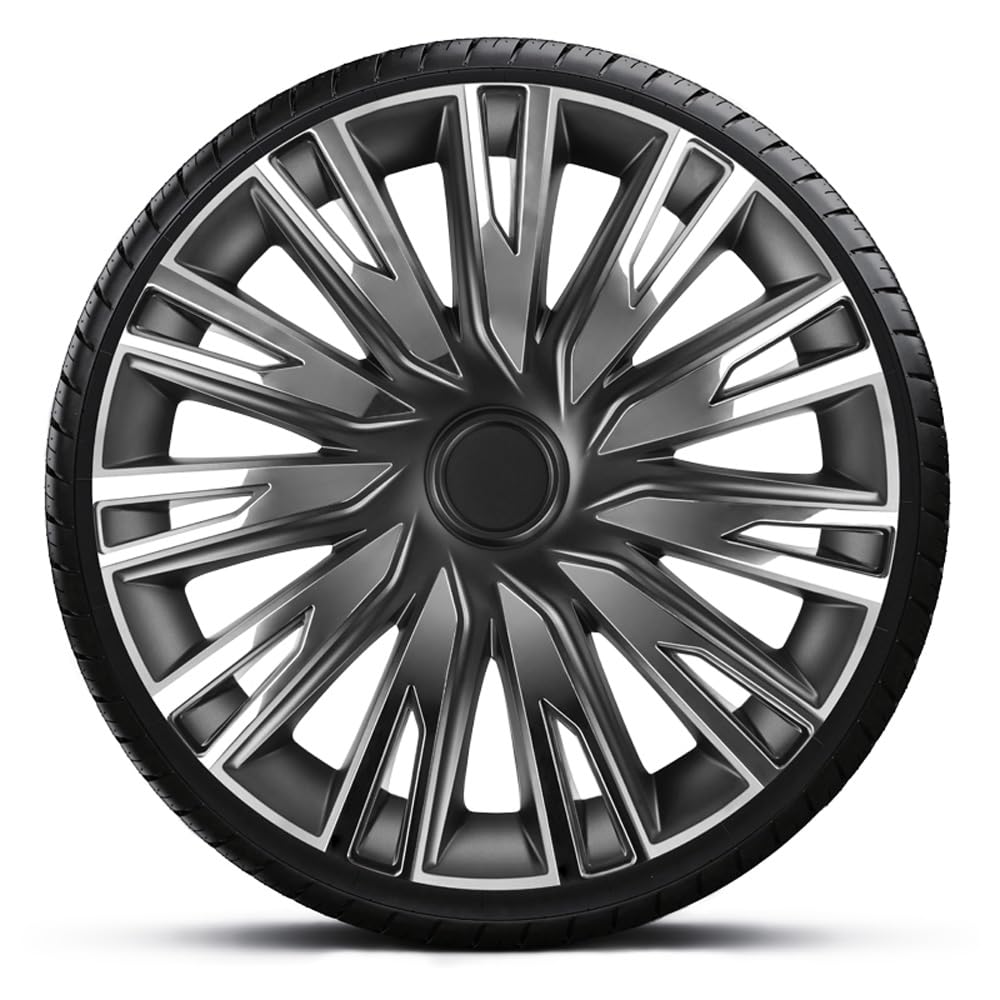 AutoStyle Set di 4 Copricerchi Copra 15 Pollici Cromo/Nero