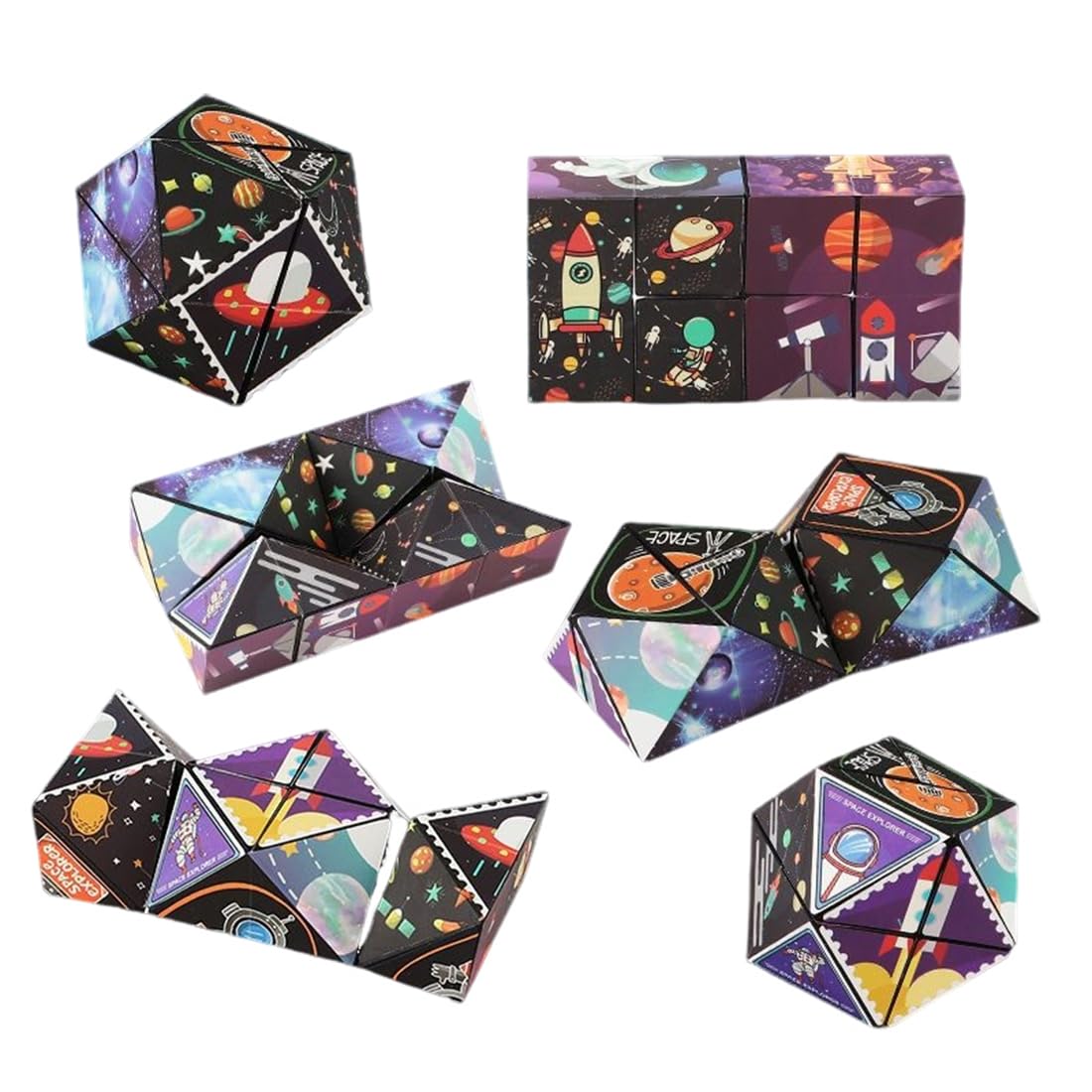 Space Cube, 1 Piece Space Planet Infinity Cube, 3D Magic Cube 2 in 1 Set, for Kids and Adults, Boys Presents Age 5 6 7 8 9, for 9 10 11 12 Year Old Gifts for Girls, multi-color