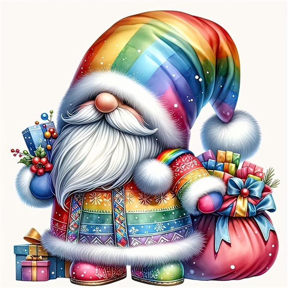 Fiorky Cross Stitch Kits for Adults - Full Embroidery Eco-cotton Thread 11CT Printed Gnome Cross Stitch Kit Art Crafts Embroidery Kits for Adults Beginners