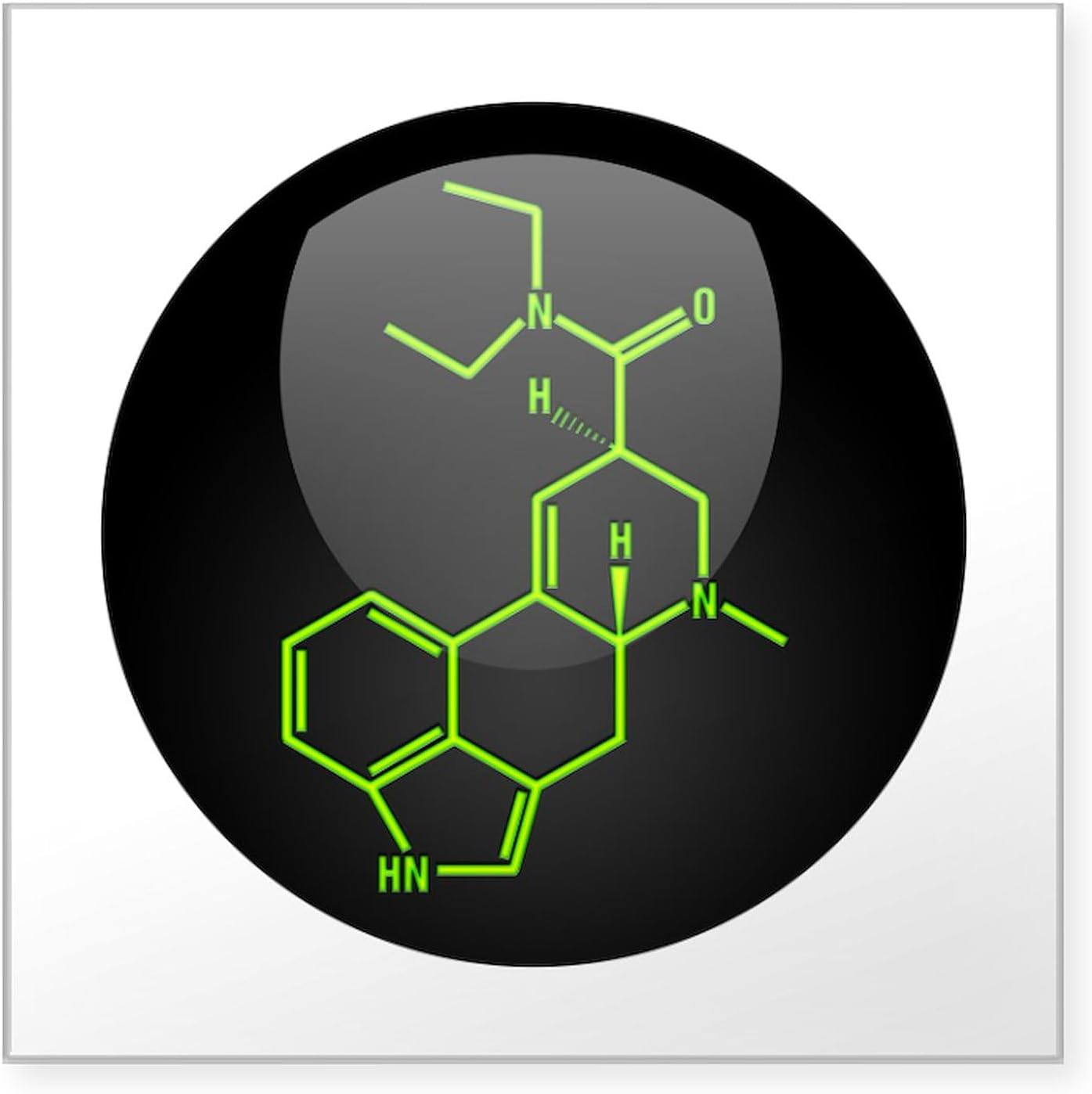 CafePress LSD Molecule Button Square Sticker 3 X 3 Square Bumper Sticker Car Decal