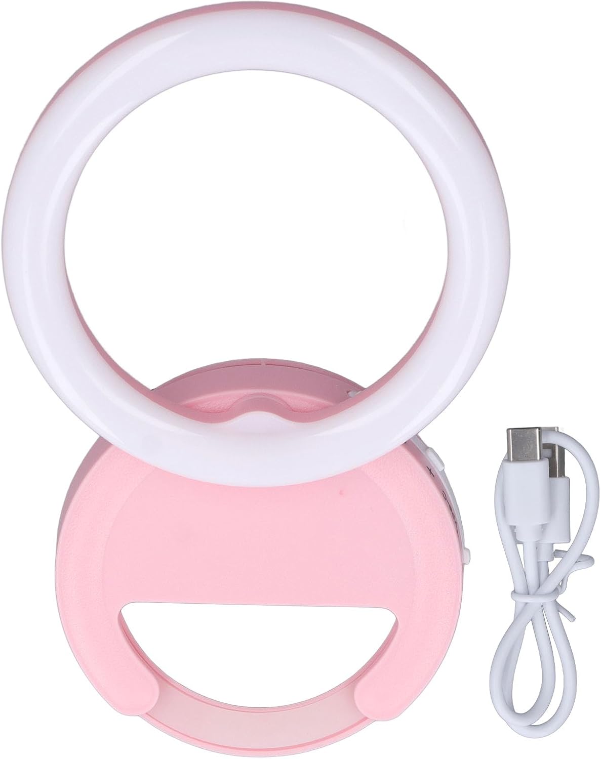 Gavigain Clip On Light, 3 Color Modes, 5 Brightness Levels, 180° Rotation, USB Rechargeable, Portable Beauty Light for Selfies, Video Calls, Makeup, Vlogging (Pink)