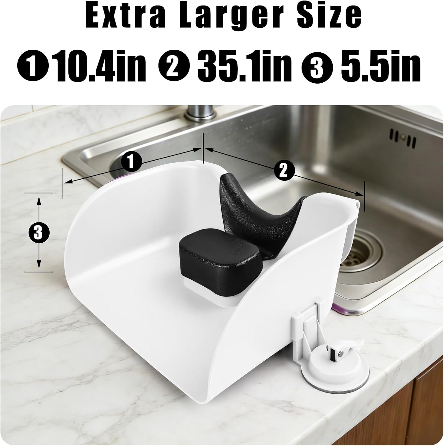 Portable Shampoo Bowl for Kids, Hair Washing Basin for Children Tear Free Hair Washing Station for Kitchen Sink or Bathtub (White)