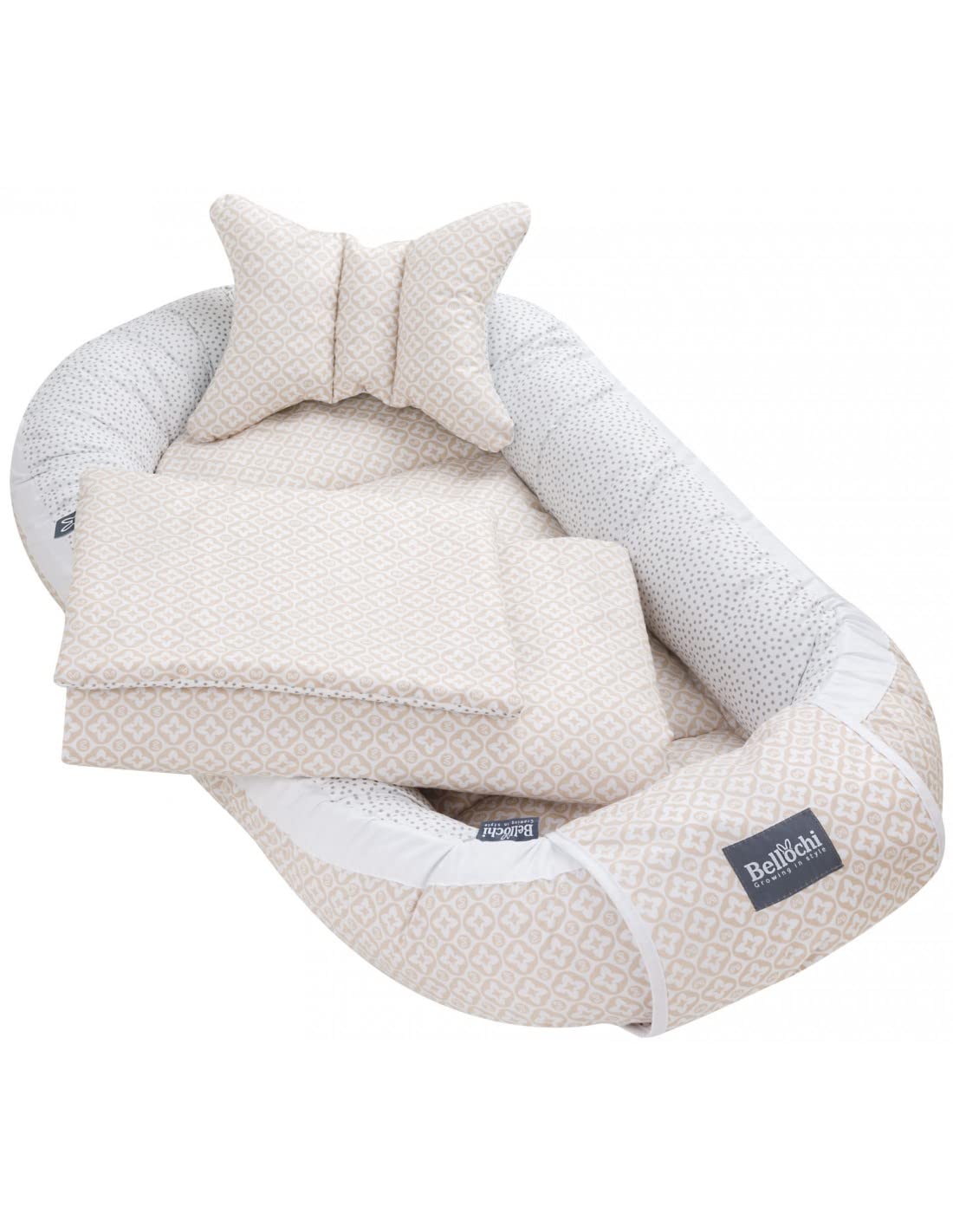 Set Neonato Bellochi In Cotone - Riduttore Lettino 90x60 Cm, Cuscino, Copertina, Ideale Per Baby Shower - Foto 14