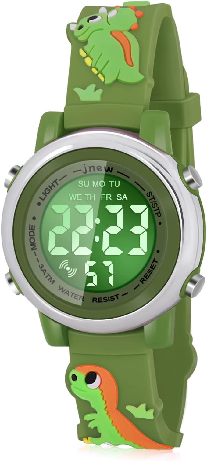 Kids Watches with Waterproof Alarm - Dinosaur Gifts for Boys Girls Age 3-10