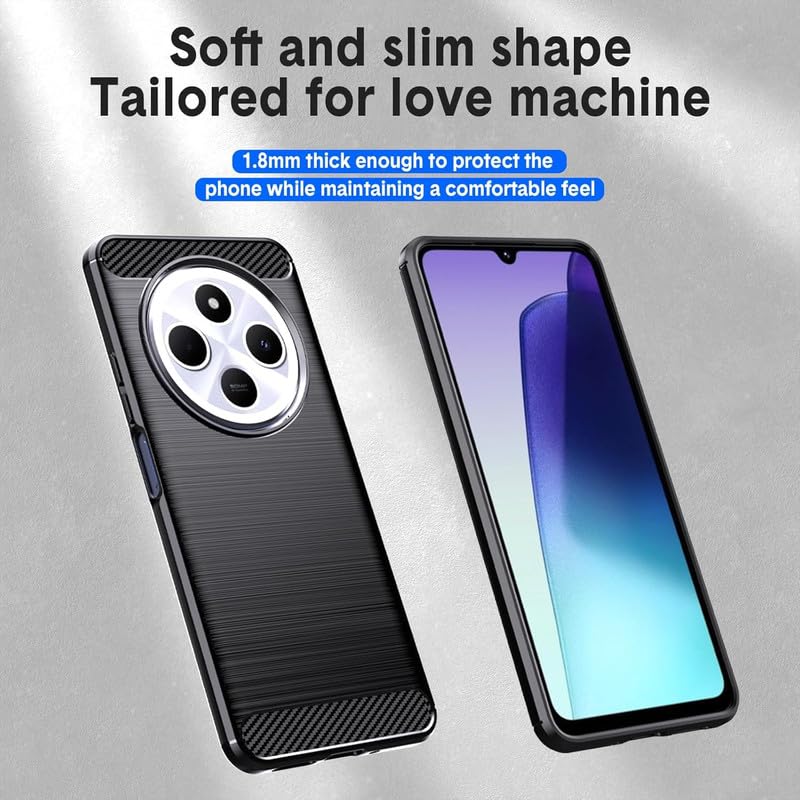 Image of NPRC Hybrid Ultra Slim Protective Case TPU Non-Slip Carbon Fiber Texture Shockproof Case Cover for Poco C75 - Black