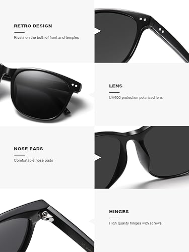 Vista 2 de Wzerry Gafas de sol polarizadas para mujer, estilo vintage, redondas, con protección UV400