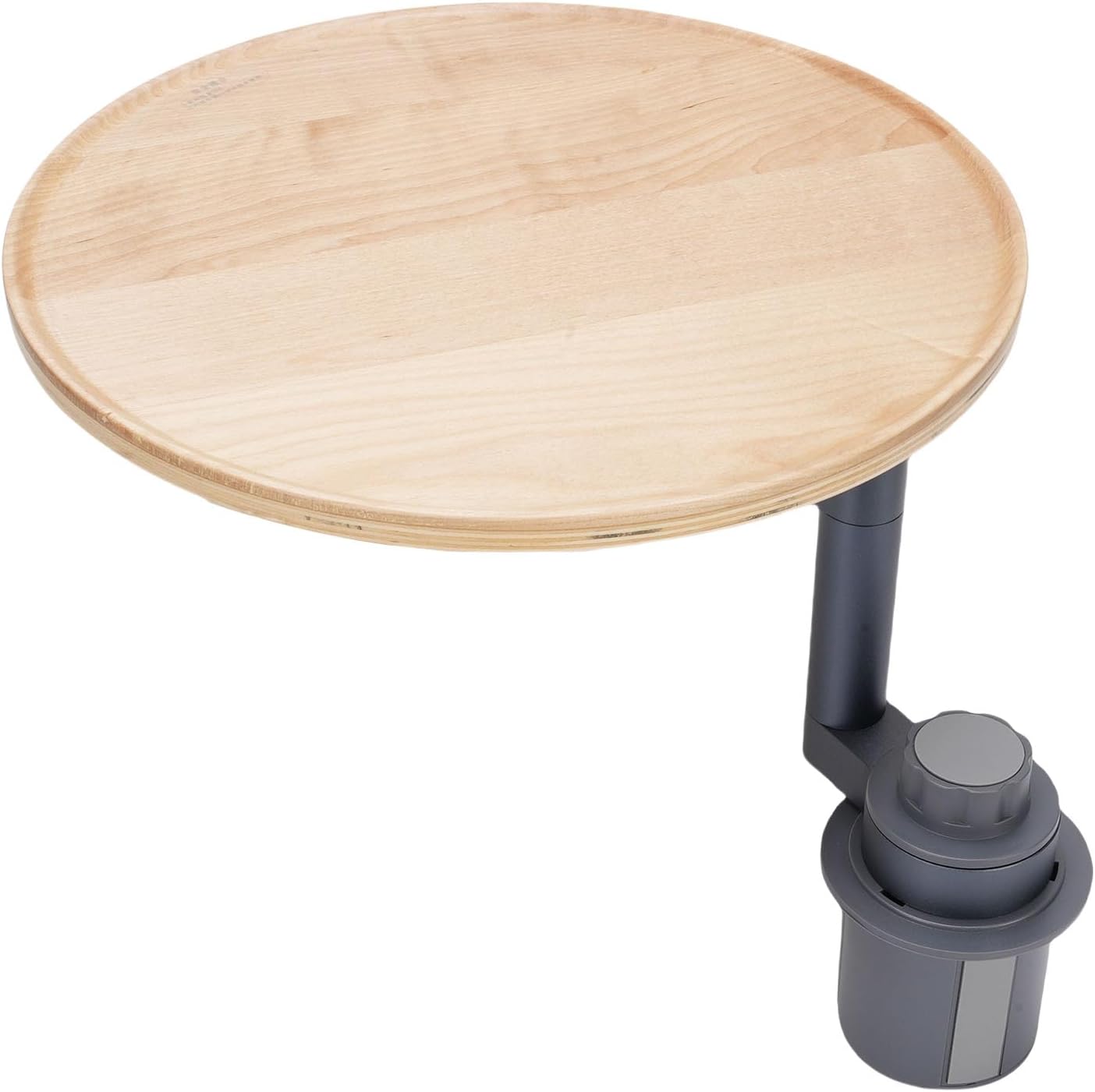 Luqeeg Car Cup Holder Tray, 360° Car Tray Organizer Wooden Cup Holder Table with Aluminum Base Multifunctional Organizer Steering Wheel Desk for Laptop, Tablet, Snacks (#1)