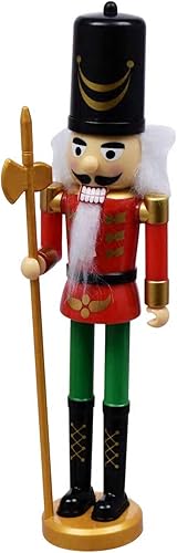 Miniatura 5 de Juego de 6 soldados de cascanueces de plástico de Navidad de 9 pulgadas. Celebra el cascanueces navideño. Cada soldado cascanueces tiene algo