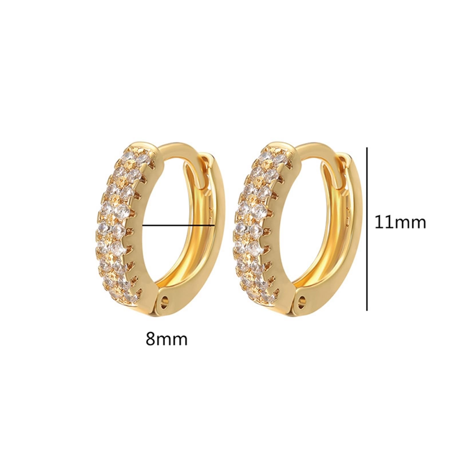 Prawdziwe złoto biżuteria z żółtego złota Au 375/585/750 kolczyki z moissanitem, klasyczne kolczyki 9K/14K/18K Gold Creole