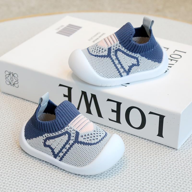 Baby Slip-on Sneakers Toddler Walking Sock Shoes Girls Boys Non-Slip Breathable Mesh Tennis Shoes 2 Pairs 6
