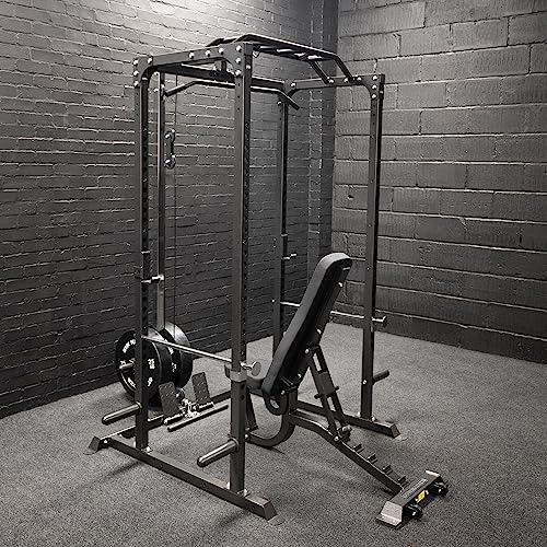 GYM MASTER GM1 Power Rack Squat Cage for Home Weight Lifting Training with Optional Dual Pulley Cable System - Image 6