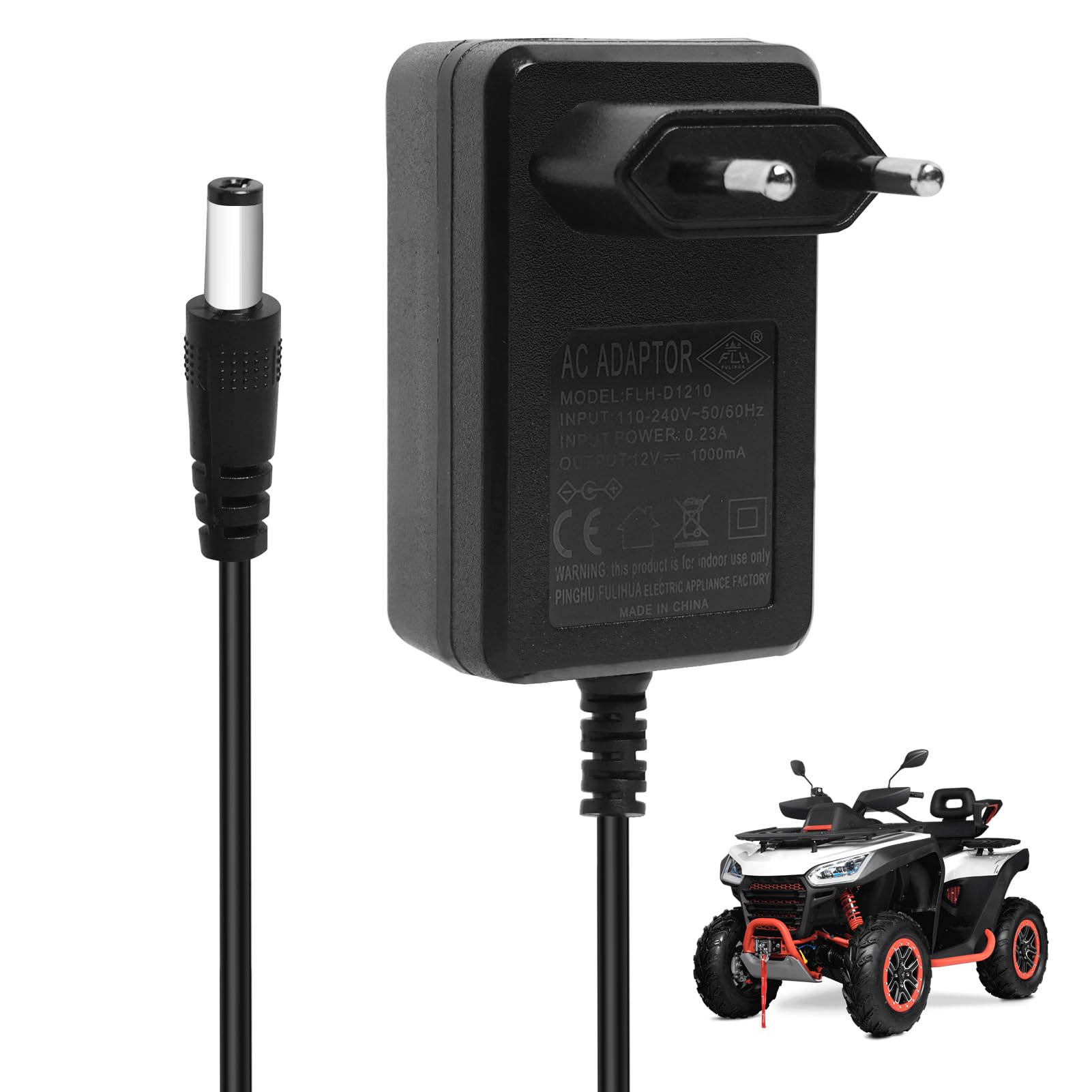 Cargador de 12 V para coche eléctrico infantil, cargador universal de 12 V 1 A, para coche eléctrico infantil, paseo en juguetes, para SUV ATV moto, coche, eléctrico de motocicleta, coches eléctricos