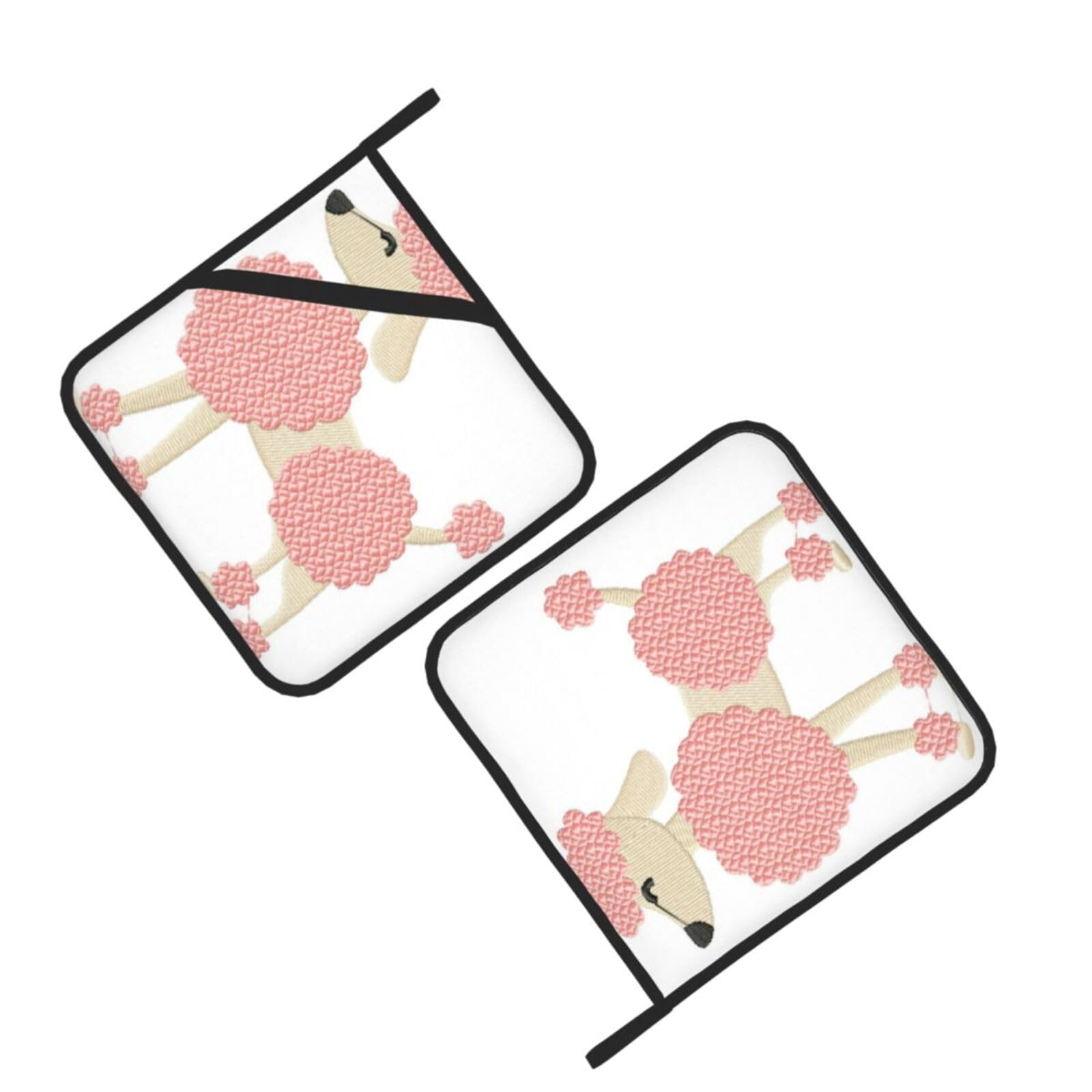 Pink Puppy Dog Printed Oven Pot Holders Set of 2 Pcs Heat Resistant Kitchen Microwave Potholders for Cooking Baking Grilling