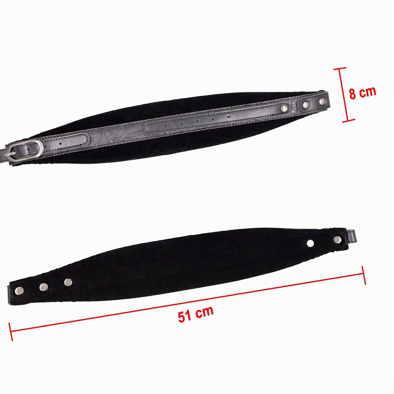 rayzm Sangles de harnais d'accordéon, sangles d'épaule réglables pour accordéons, cuir synthétique épaissi, rembourrage doux de 8 cm de large * 1 cm d'épaisseur pour un jeu confortable