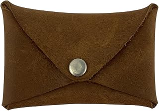 Hide & Drink, Rustic Leather Envelope Shaped Coin Case, Secret Bag Miniature World, Handmade Includes 101 Year Warranty (Single Malt Mahogany)