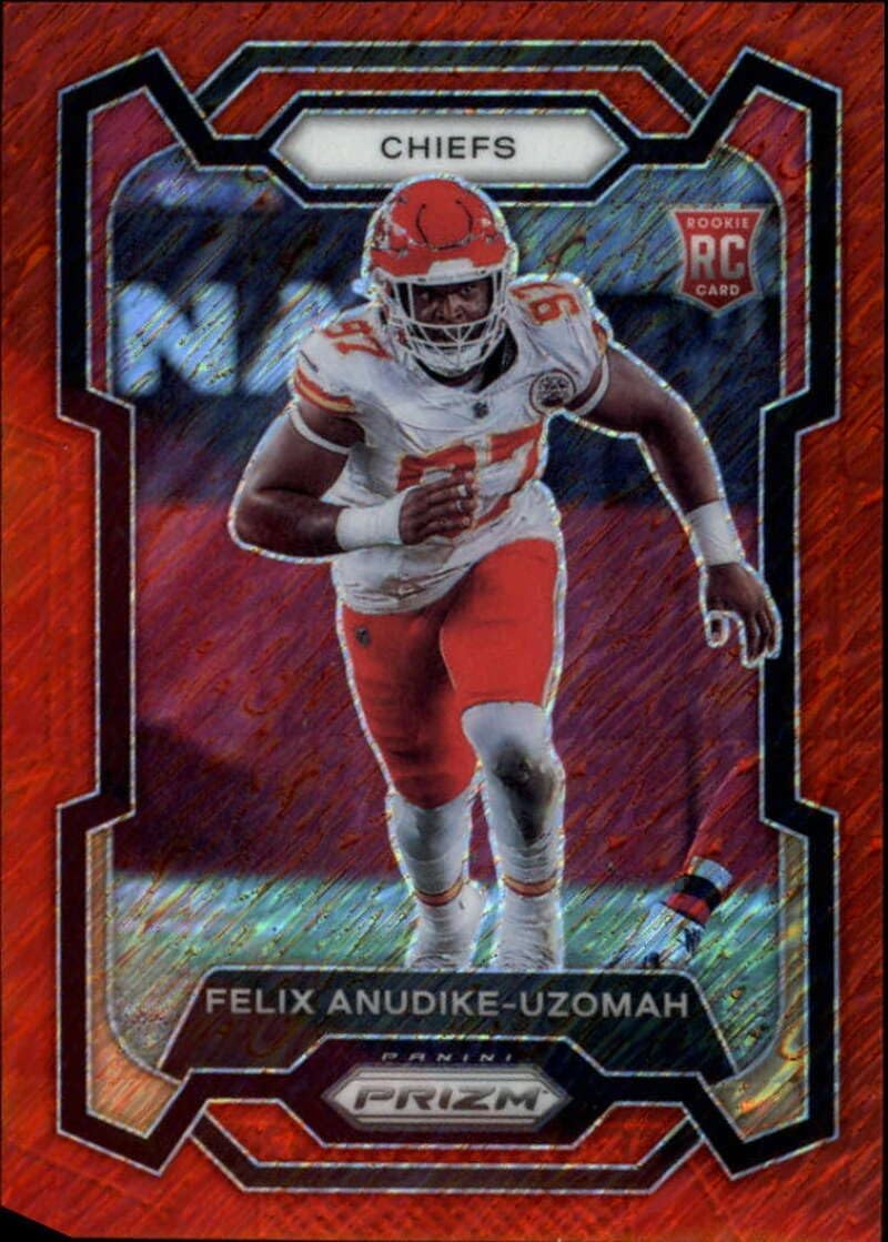 2023 Panini Prizm Prizm Red Shimmer Football #349 Felix Anudike-Uzomah RC Rookie S35 Kansas City Chiefs