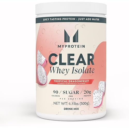 Myprotein Clear Whey Isolate Protein Powder, 20 Servings (1.1lbs) Tropical Dragonfruit, 20g Protein per Serving, Naturally Flavored Drink Mix, Daily Protein Intake for Superior Performance