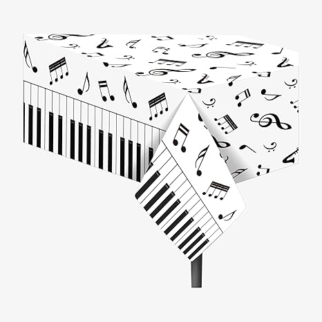 Amazon.com: 2 manteles musicales de 54 x 87 pulgadas, para notas musicales,  piano y notas musicales, desechables, rectangulares, de plástico, para notas  musicales, decoración de fiestas de cumpleaños : Juguetes y Juegos