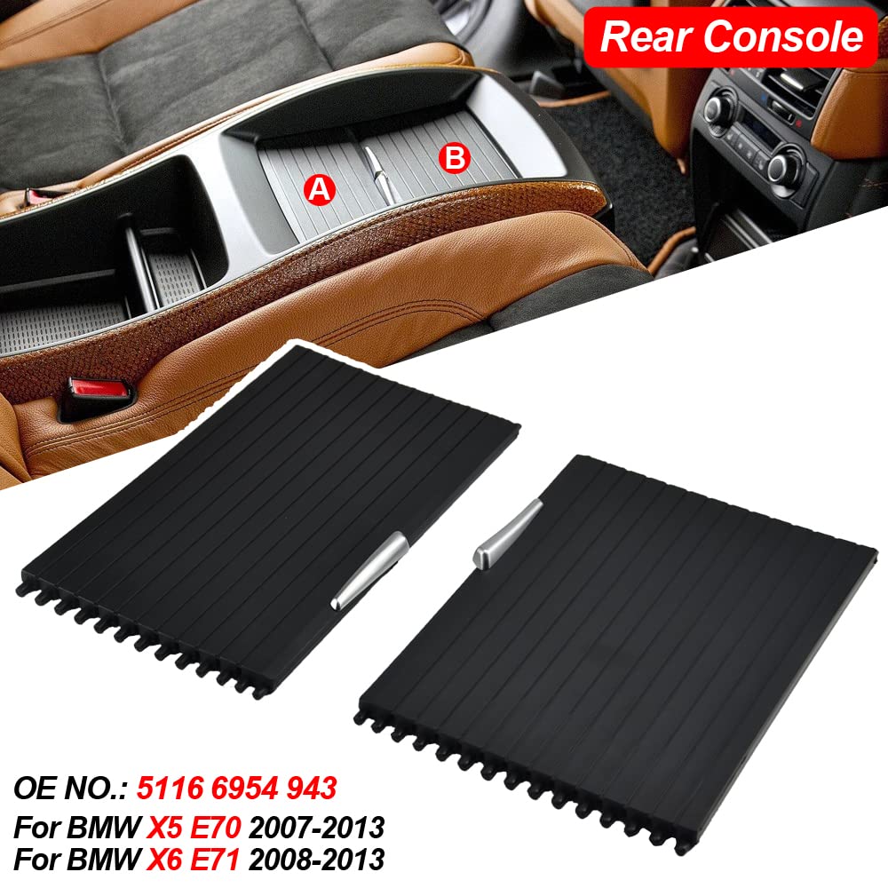 Auto Centro Console Portabicchieri Copertura Scorrevole Roller Tende Scatola di Immagazzinaggio Cerniera Scorrevole Copertura Compatibile con B-MW X5 E70 X6 E71 E72 07-14-A+B Sezione