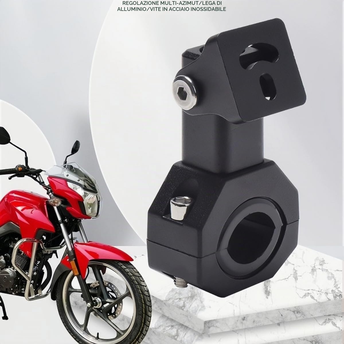 Supporto Del Faro Del Motociclo Staffa Di Montaggio Antinebbia Regolazione A 360 Gradi Adatto Per Barre Di Protezione Da 18 A 32 mm