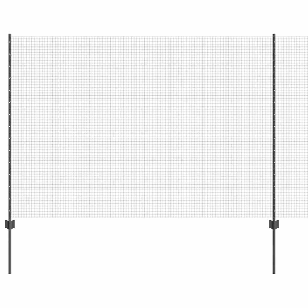 Fence with Post Grey 1.6 x 10 m Steel and PVC Outdoor Privacy Garden Panel Set UV-Resistant Powder-Coated Durable Boundary Screens for Terrace Yard Patio