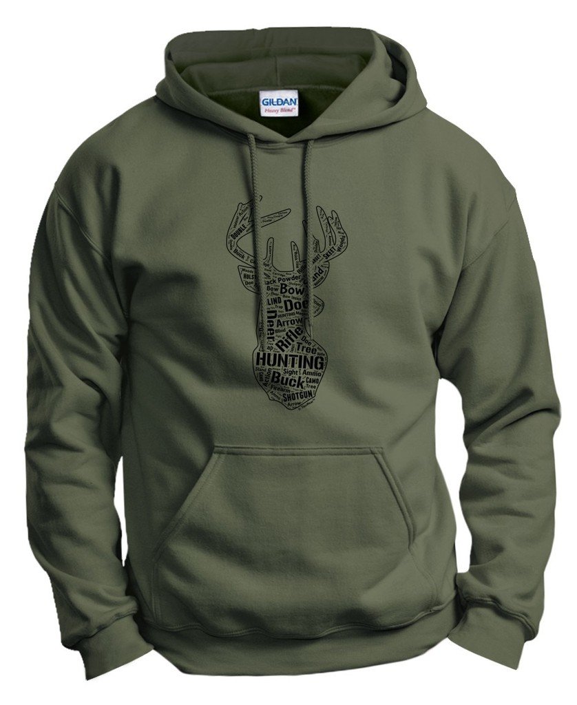 ThisWearDeer Hunting Word Collage Deer Hunter Gift Hoodie Sweatshirt