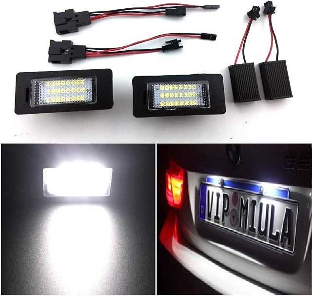 2Pcs 24SMD LED Number License Plate Light Fit for A1 8X / A3 8V / A4 S4 B8 / A5 S5 8T / A6 C7 4G / A7 4G / Q3 / Q5 / TT 8J