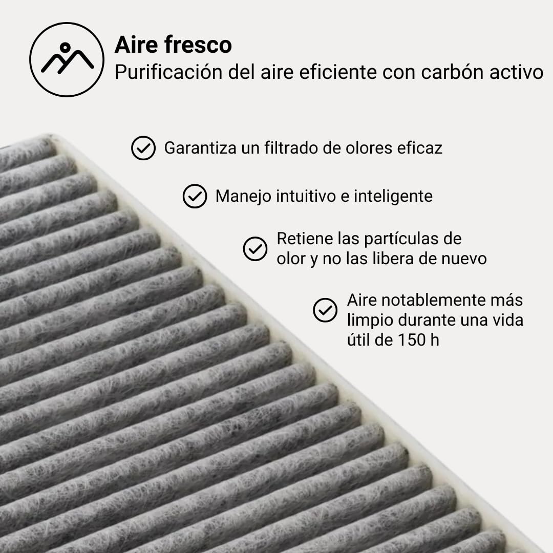 BORA PUAKF Filtro de carbón activo original para extractor PURE (PURU/PUXU), Filtro de campana de repuesto, Filtro de recirculación de aire