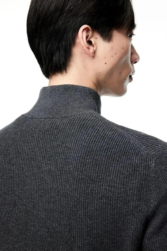 Image of Solid Half Zipper Long Sleeve Winter Wear Pull On Sweatshirt for Mens