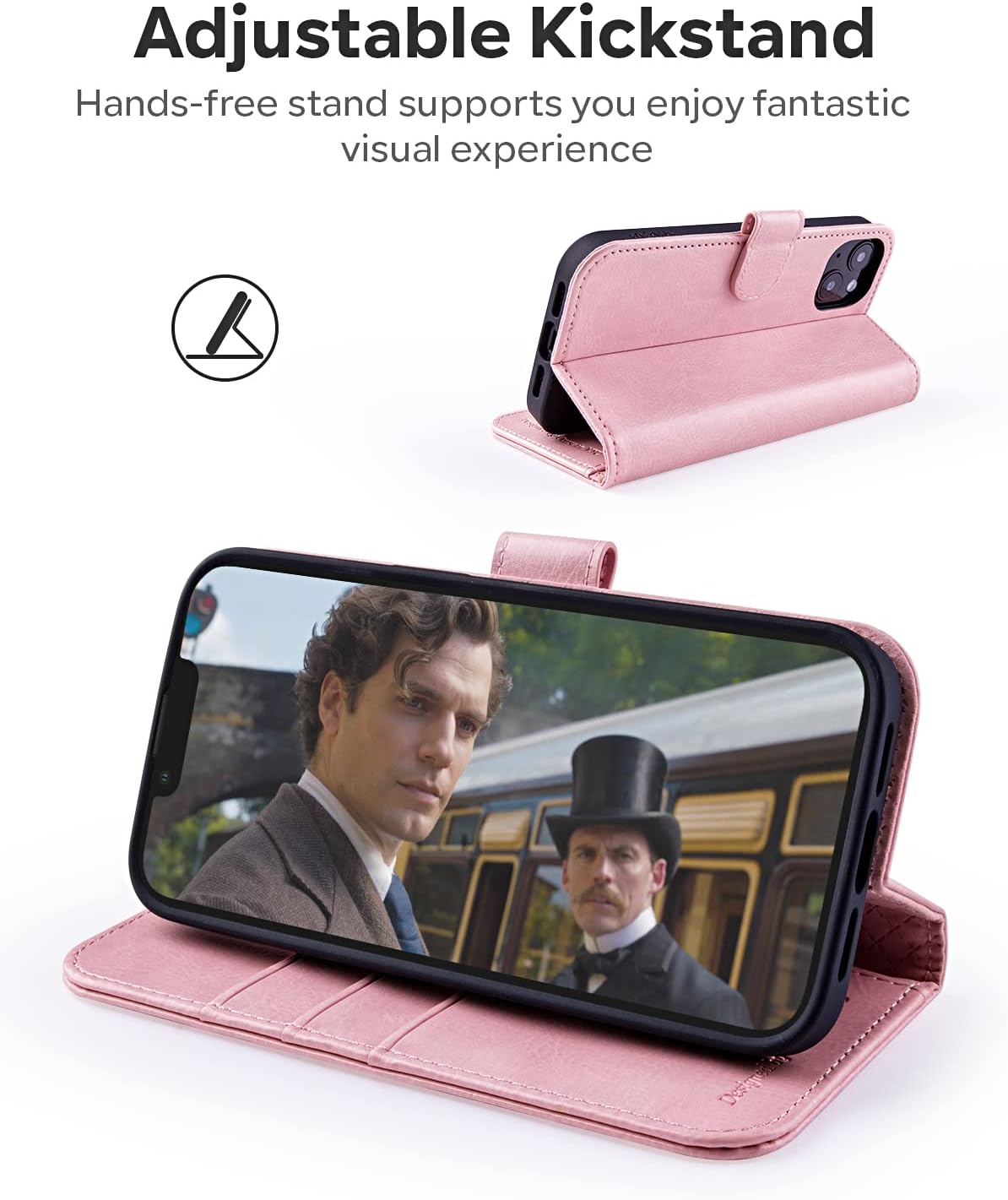 OCASE Compatible with iPhone 14 Wallet Case, PU Leather Flip Folio Case with Card Holders RFID Blocking Kickstand [Shockproof TPU Inner Shell] Phone Cover 6.1 Inch 2022 (Pink)