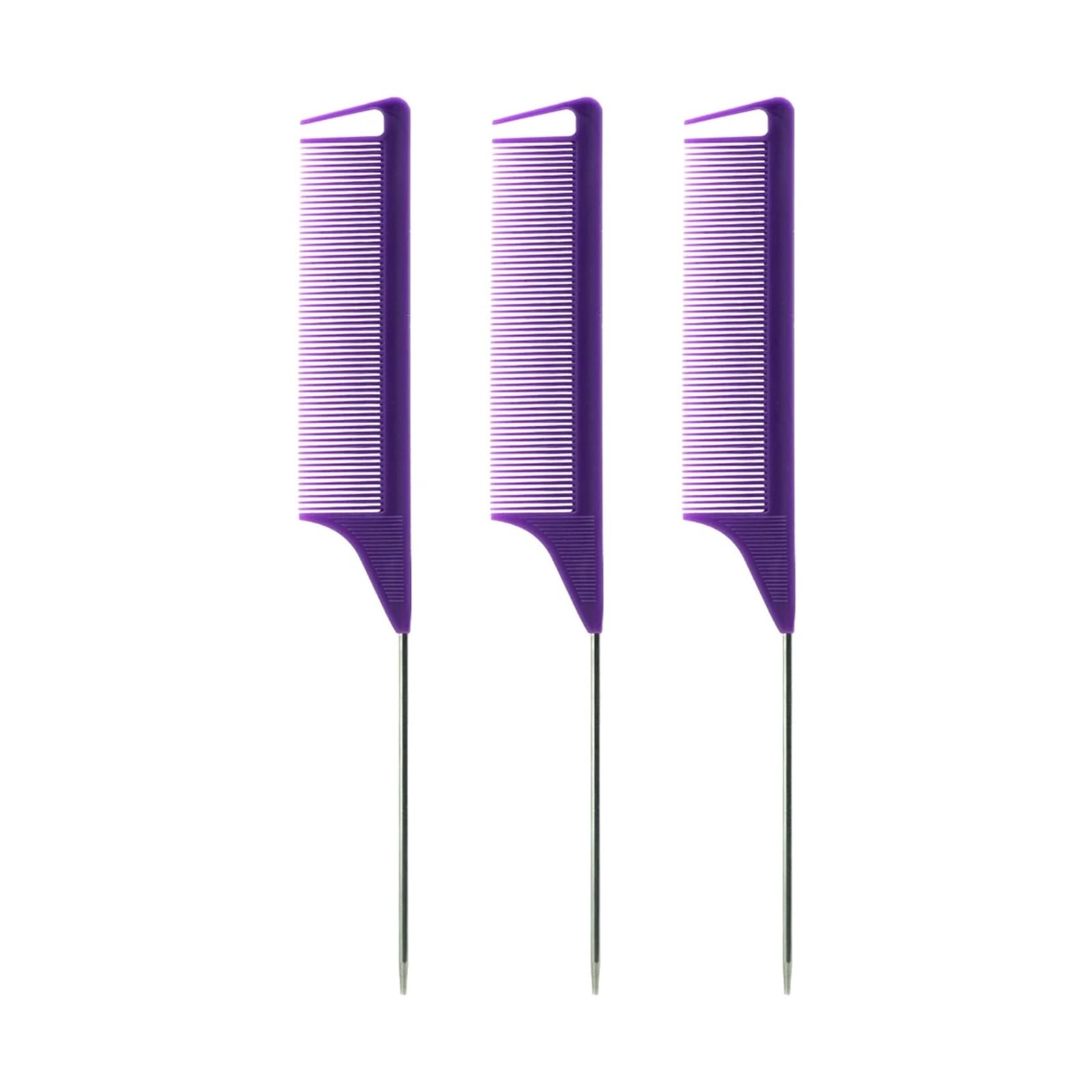 Accessori for barbiere for pettine for acconciature for parrucchiere a coda appuntita(TZ06926-Purple-3pcs)