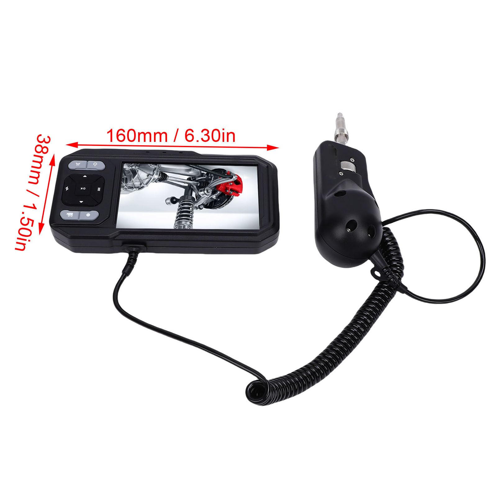 ASHATA Microscopio de Fibra óptica, Sonda de Vídeo de Alta Definición 400X para Detección de Caras de Extremo de Fibra, Pantalla LED de 4,5", Diseño Fácil de Usar