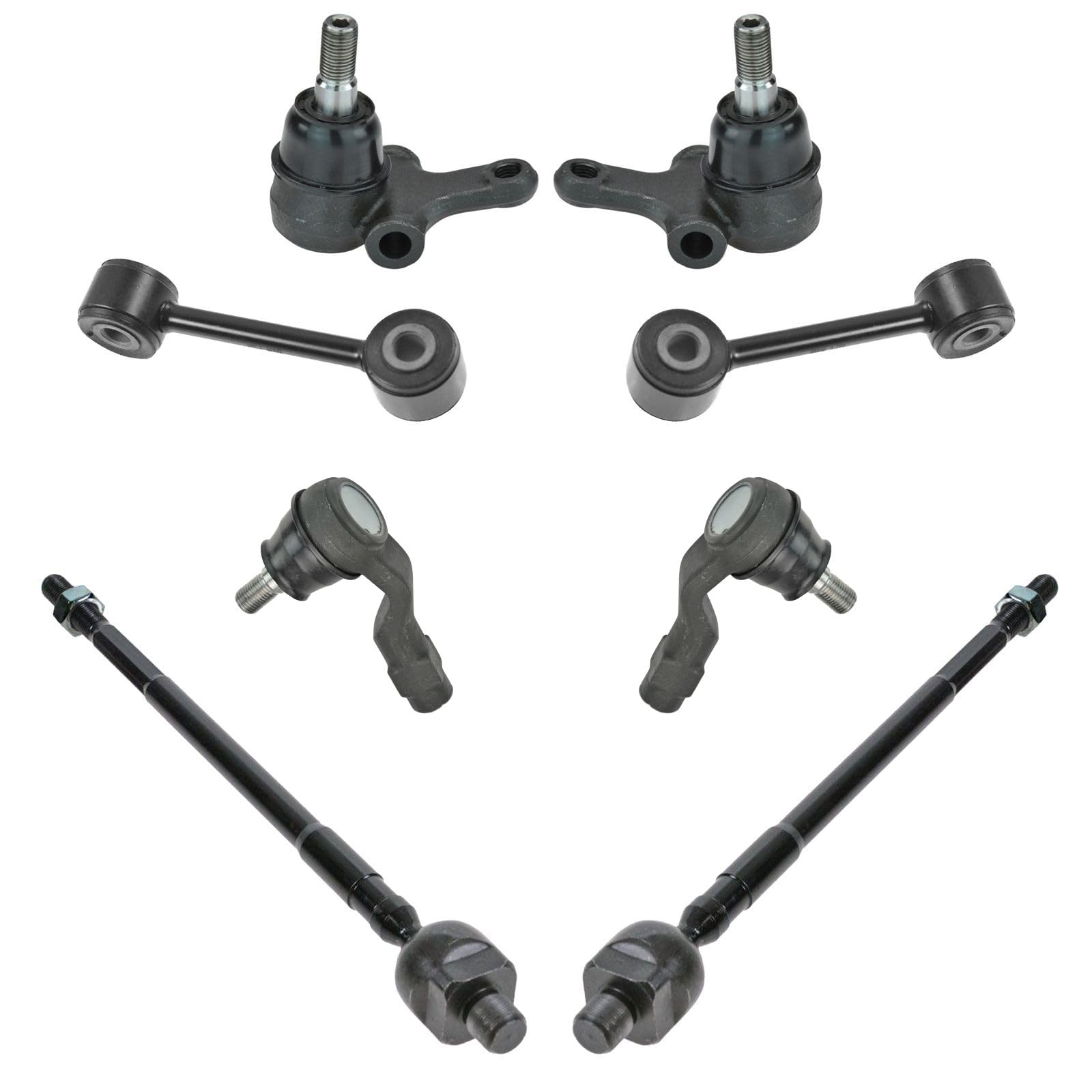 TRQ Front Steering & Suspension Kit Ball Joint Sway Bar Stabilizer Link Tie Rod Compatible with 1990-1997 Mazda Miata