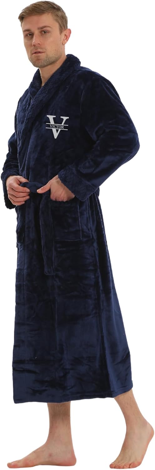 Personalized Plush Robe for Women and Men - His and Her Robes with Custom Name/Monogram - Super Soft Luxurious Spa Bathrobes