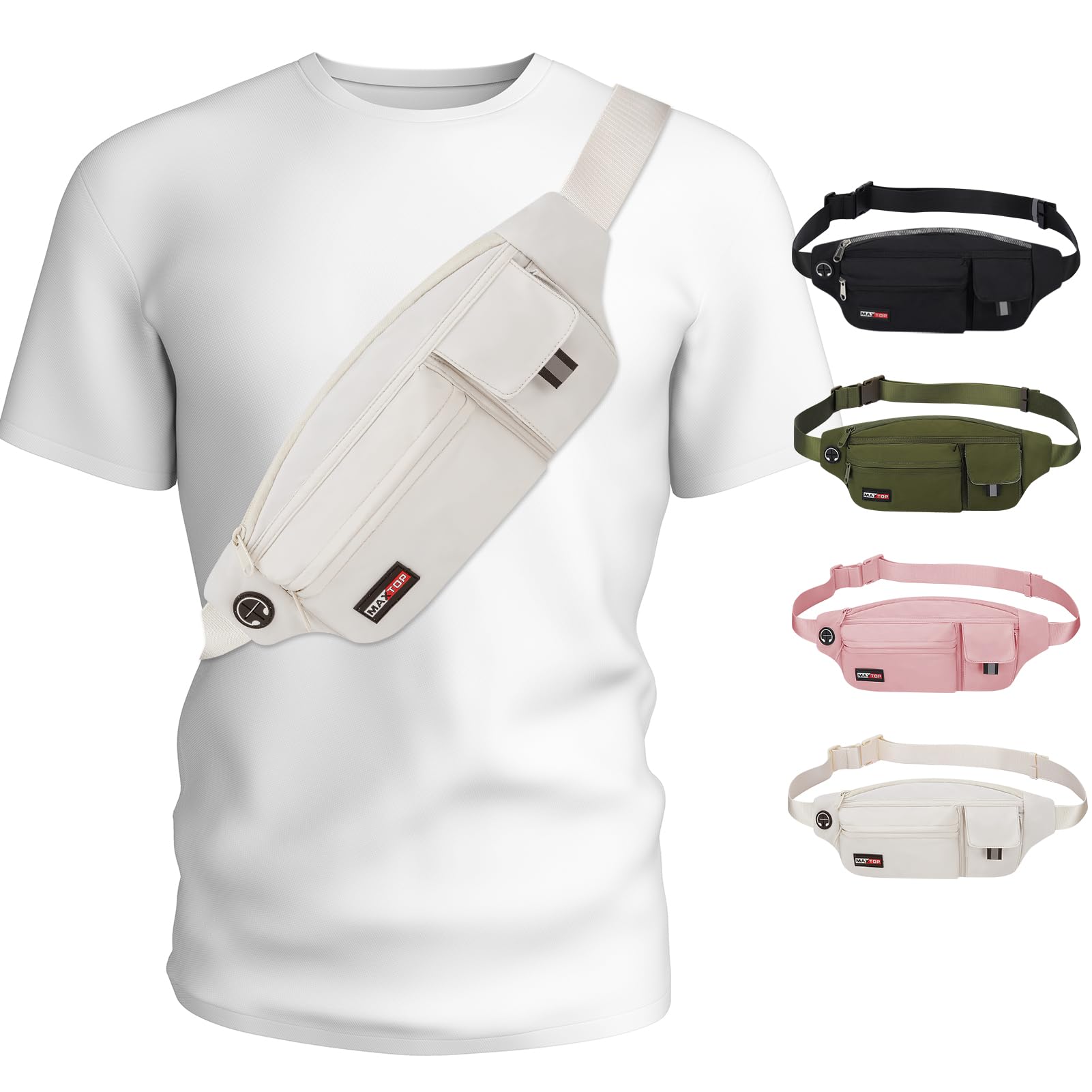 MAXTOP Bauchtasche Gabardine - Große Gürteltasche Wasserdicht Für Outdoor