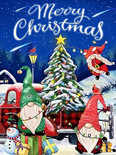LWZAYS Christmas Diamond Painting Kits for Adults,5D Diamond Art Kits Adults,Canvas Wall Art for Hallway and Stairs(Winter Gnome 12x16inch)