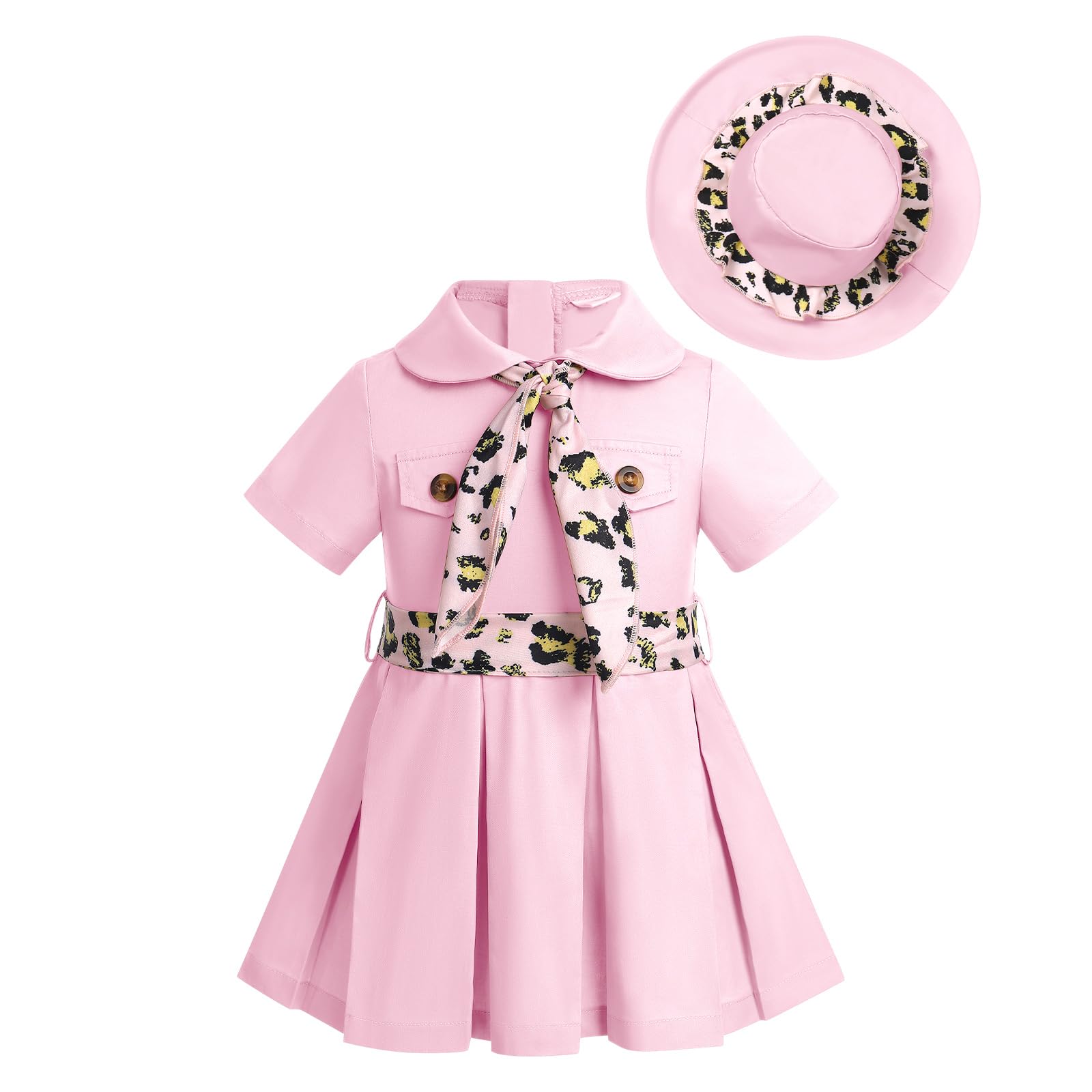 ODASDO Safari Dress For Baby Girls Birthday Party Cake Smash Toddlers Zookeeper Suit Adventure Explorer Clothes