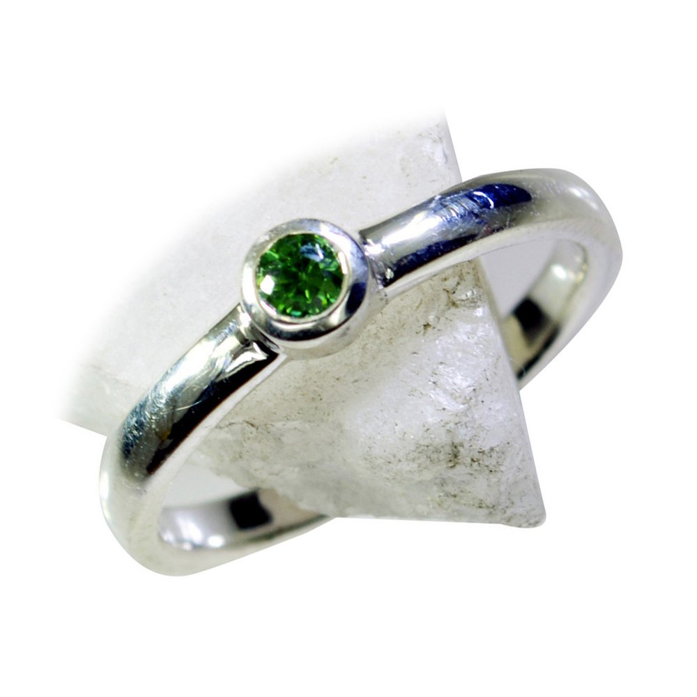 Anneaux péridot naturel rond en argent pour sublimer vos tenues de soirée chic - 6