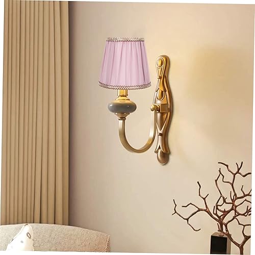 Miniatura 9 de DOITOOL Pantalla de tela festoneada para lámpara de pared, pantalla de tela, cubierta de luz, pantallas de lámpara para hotel, cubierta de lámpara