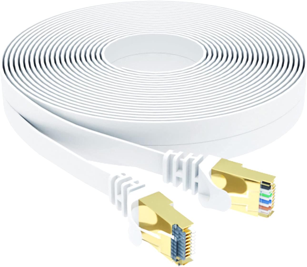 Buy VANDESAIL Cat 7 Cable 10ft Triple Shielded, Solid Flat