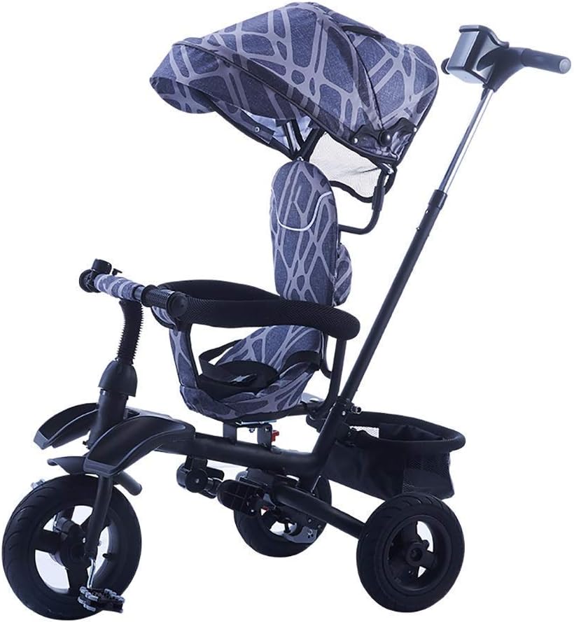 Tricycle Trike Portable Tricycle, Easy Folding Multifunctional 4-in-1 Tricycle with Swivel Seat, Outdoor Sunshade for 1-5 Year Old Baby, 3 Colors, 60 x 80 x 48cm (Color: Red)