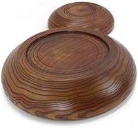 Vista 4 de CHUNCIN - Cuenco de madera plano para servir, cuencos decorativos Creative Naturals hechos de madera de azufaifo natural para sopa, ramen, arroz