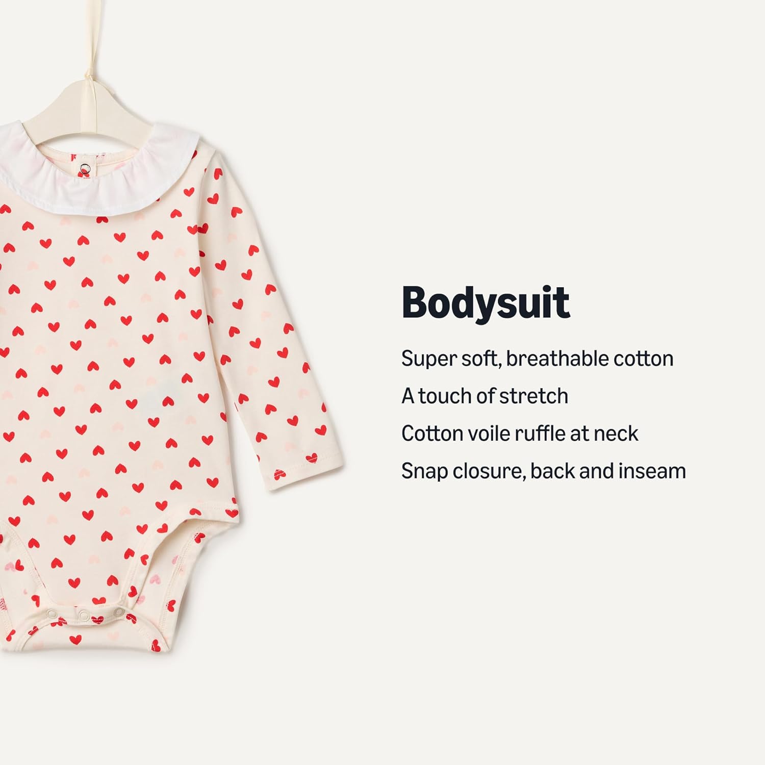 Amazon Essentials x Sofia Grainge Baby Girls' Long Sleeve Ruffle Collar Bodysuit - Image 2