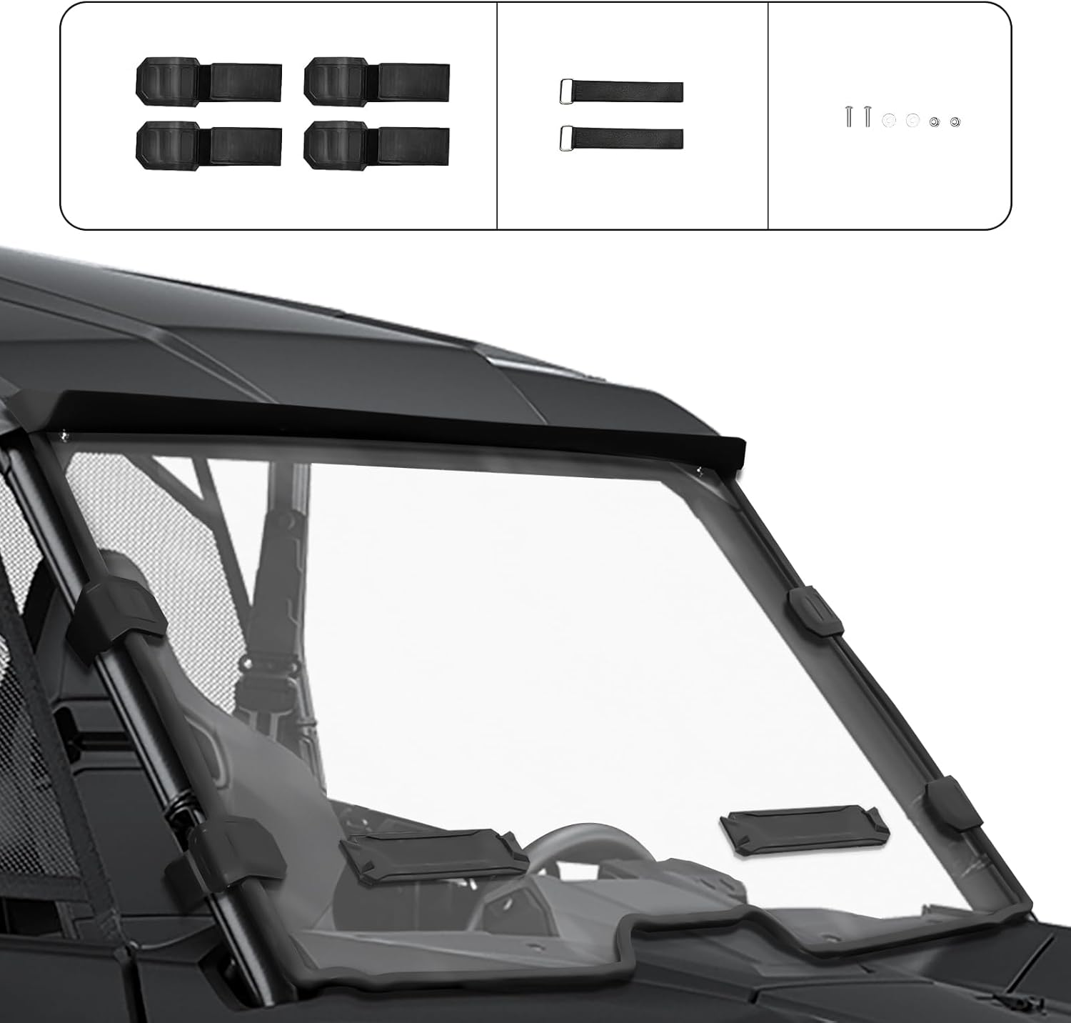 PC Clear Full Windshield for Honda Talon 1000R 1000X 1000X-4 (2019-2025), Hard-coated Full Poly Vented Windscreen, Transparent Front Windshield, Dustproof Scratch Resistant Windscreen