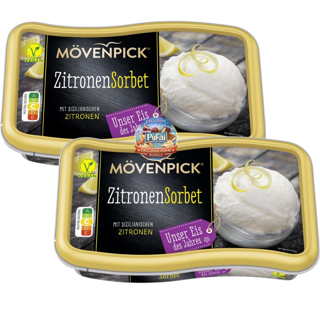 PUFAI Bundle – Zitronensorbet 850 ml | Erfrischendes Sorbet Dessert | Zitrone Geschmack | Tiefkühlprodukt für Servieren (2)